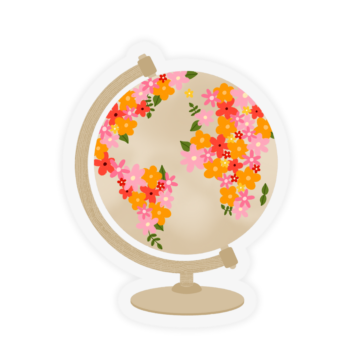 Floral Globe Sticker