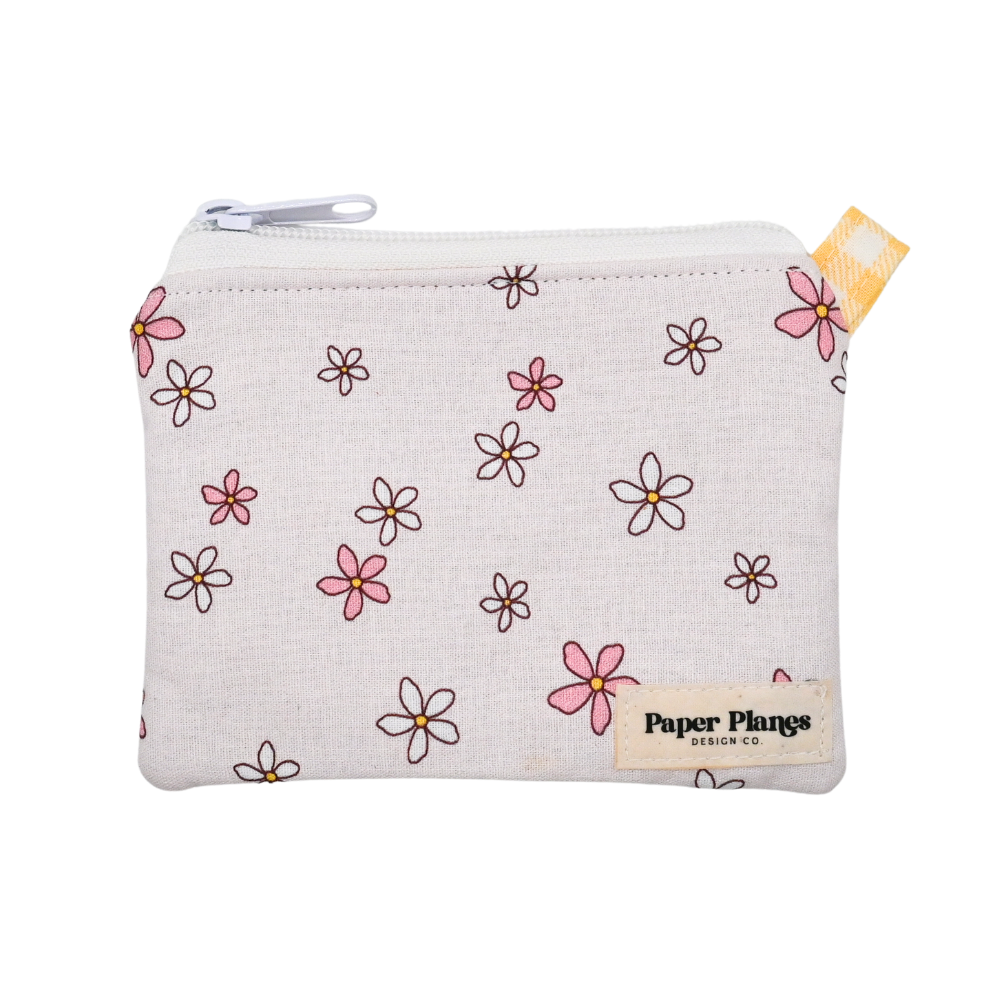 Pink Daisy Doodle Keychain Wallet