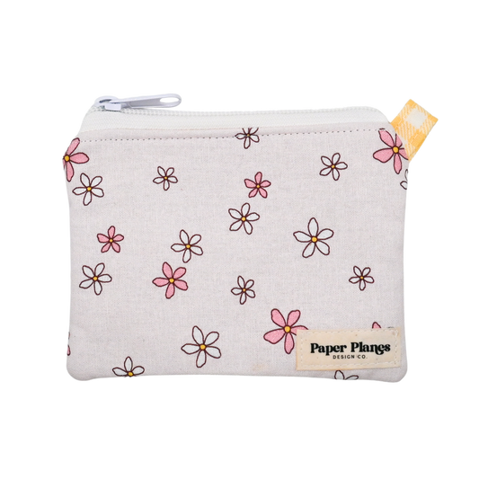 Pink Daisy Doodle Keychain Wallet