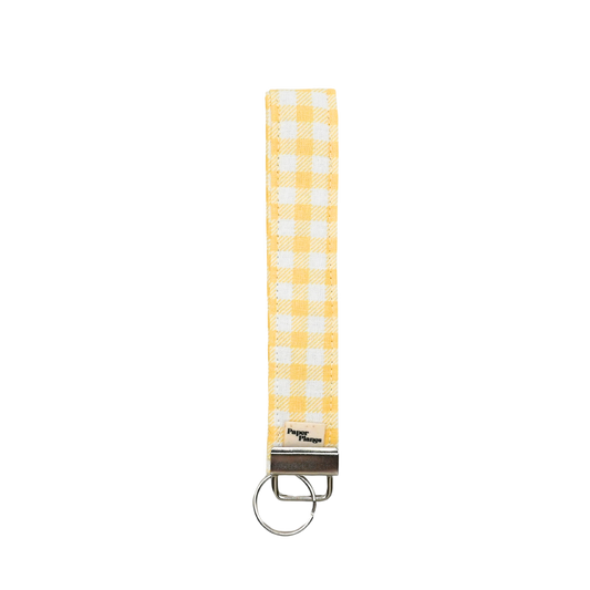 Butter Yellow Gingham Wristlet