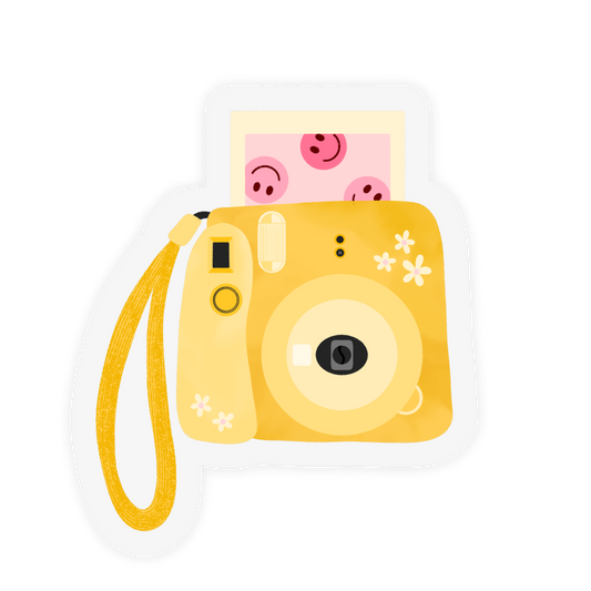 Yellow Polaroid Camera Sticker