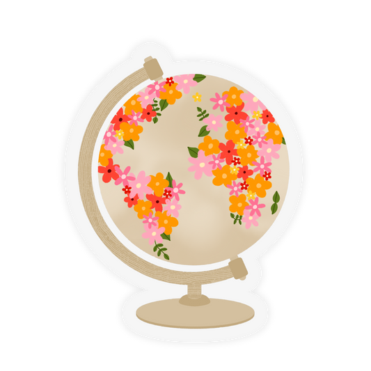 Floral Globe Sticker