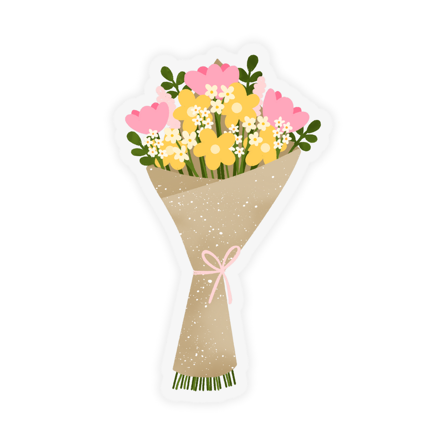 Brown Paper Bouquet Sticker